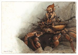 Carte Postale De Jean-Baptiste Monge, Lutin sur le Crabe