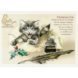 Carte postale Christmas Cat de Séverine Pineaux 