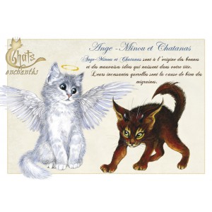 Carte postale Chatanas et Ange-Minou de Séverine Pineaux 