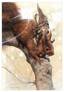 Lutin à la Pipe sur Écureuil de Jean-Baptiste Monge