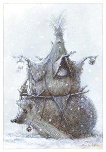 Carte Postale De Jean-Baptiste Monge, Hérisson Attelé à la Maison du Lutin