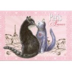 Amour, Carte postale de Séverine Pineaux  - Chats de Paris