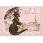 Belle époque, Carte postale de Séverine Pineaux  - Chats de Paris