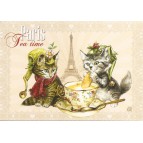 Tea time, Carte postale de Séverine Pineaux  - Chats de Paris