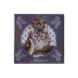 Magnet de chat de Séverine Pineaux, Matou 1er, aimant décoratif des Histochats