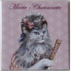 Magnet de chat de Séverine Pineaux, Marie Chatounette, aimant décoratif des Histochats