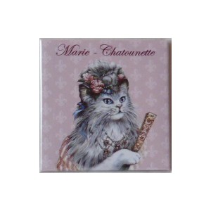 Magnet de chat de Séverine Pineaux, Marie Chatounette, aimant décoratif des Histochats