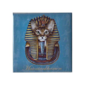 Magnet de chat de Séverine Pineaux, Matoutankhamon, aimant décoratif des Histochats