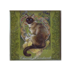 Magnet de chat de Séverine Pineaux, Charah Bernhardt, aimant décoratif des Histochats