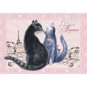 Amour, Magnet de chat de Séverine Pineaux – Chats de Paris