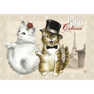 Cabaret, Magnet de chat de Séverine Pineaux - Chats de Paris