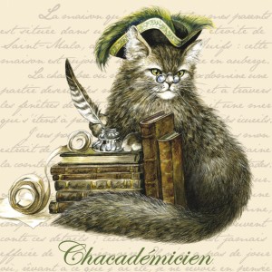 Chacadémicien, Aimant décoratif de Séverine Pineaux  - Chats enchantés