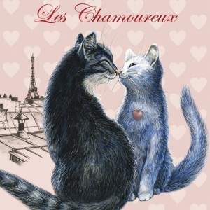 Chamoureux, Magnet pour frigo de Séverine Pineaux  - Chats enchantés