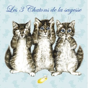 Chatons de la sagesse, Magnet de chat de Séverine Pineaux - Chats Enchantés