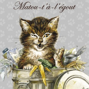 Matou-t'à-légout, Aimant décoratif de Séverine Pineaux  - Chats enchantés