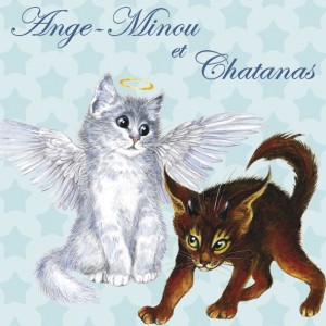 Ange-Minou et Chatanas, Magnet pour frigo de Séverine Pineaux  - Chats enchantés