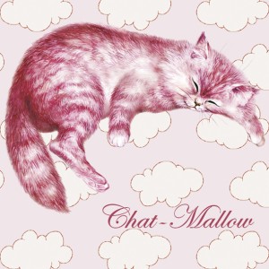 Chat-Mallow, Magnet déco de Séverine Pineaux - Chats enchantés