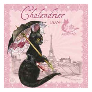Chalendrier 2014, calendrier mural de Séverine Pineaux – Les chats enchantés