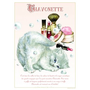 Affichette de chat de Séverine Pineaux, Chavonette de la collection des Chats Enchantés