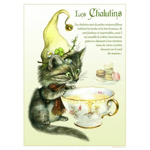 Affichette de chat de Séverine Pineaux, Les Chalutins de la collection des Chats Enchantés