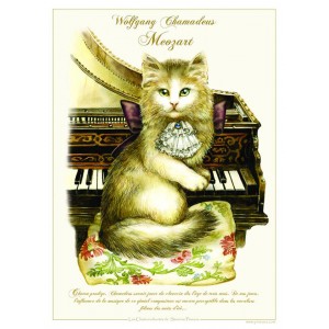 Affichette de chat de Séverine Pineaux, Wolfgang Chamadeux Maozart, de la collection Histochats