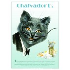 Affichette de chat de Séverine Pineaux, Chalvador Dali de la collection Histochats