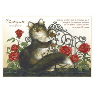 Carte postale de chat de Séverine Pineaux, Chastagnette, coll. Chats enchantés 2014