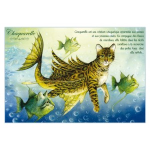 Carte postale de chat de Séverine Pineaux, Chaquarelle, coll. Chats enchantés 2014