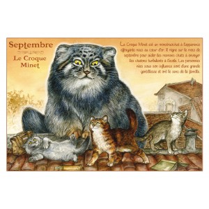Carte postale de chat de Séverine Pineaux, mois de Septembre, Croque Minet