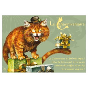 Carte postale de chat de Séverine Pineaux, Channiversaire mod. 1