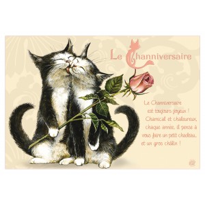Carte postale de chat de Séverine Pineaux, Channiversaire mod. 3