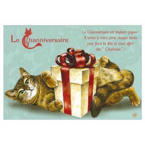 Carte postale de chat de Séverine Pineaux, Channiversaire mod. 5