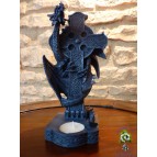 Bougeoir figurine dragon et croix celtique