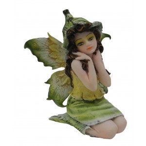 Fée lutine «Jédémia», une figurine de fée verte de la collection «Fées lutines»