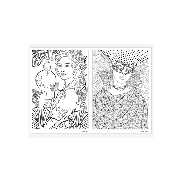 Fées, coloriage adulte. Carnet d'Art Thérapie de coloriages anti-stress