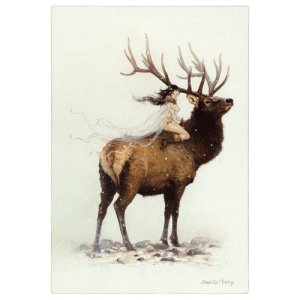 Fée sur le Cerf, carte postale de Jean-Baptiste Monge