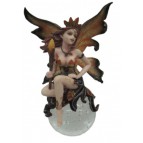 Figurine Reine des fées au sceptre, figurine d'une fée sur boule de verre