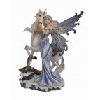 Figurine de fée et licorne, la fée de l'hiver.