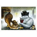 Charlock Holmes et le Dr Caston, carte postale de chat de Séverine Pineaux, coll. Chats de la littérature
