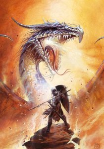 Carte Postale De Didier Graffet, Owain défie le dragon