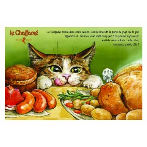 Carte postale de chat de Séverine Pineaux, Le Chaffamé, coll. Caractère de chat. Editions Au Bord des Continents...