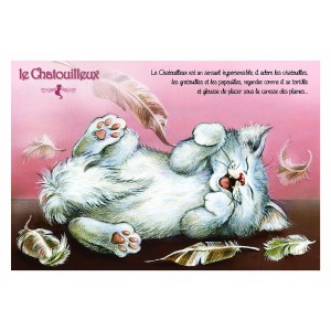 Carte postale de chat de Séverine Pineaux, Le Chatouilleux, coll. Caractère de chat. Editions Au Bord des Continents...