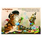 Carte postale de chat de Séverine Pineaux, Le Chartistique, coll. Caractère de chat. Editions Au Bord des Continents...