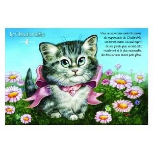 Carte postale de chat de Séverine Pineaux, Le Chadorable, coll. Caractère de chat. Editions Au Bord des Continents...