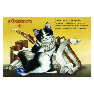 Carte postale de chat de Séverine Pineaux, Le Chalexandrin, coll. Caractère de chat. Editions Au Bord des Continents...