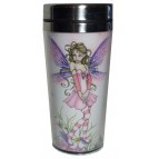 Mug thermos fée rose aux ailes violettes