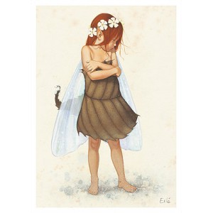 Carte postale « La fée boudeuse », carte postale originale de Erlé Ferronnière