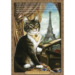 Carte postale de chat historique de Séverine Pineaux, Gustave Eiffélin - Histochats 2019.