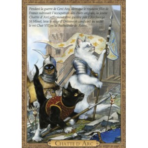 Carte postale de chat historique de Séverine Pineaux, Chatte d'Arc - Histochats 2019.