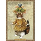 Carte postale de chat historique de Séverine Pineaux, Le Chat Soleil danse - Histochats 2019.